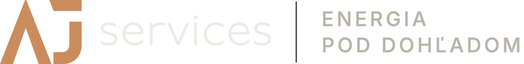 Logo Monitoring online — AJ services, energia pod dohľadom, na tmavom pozadí